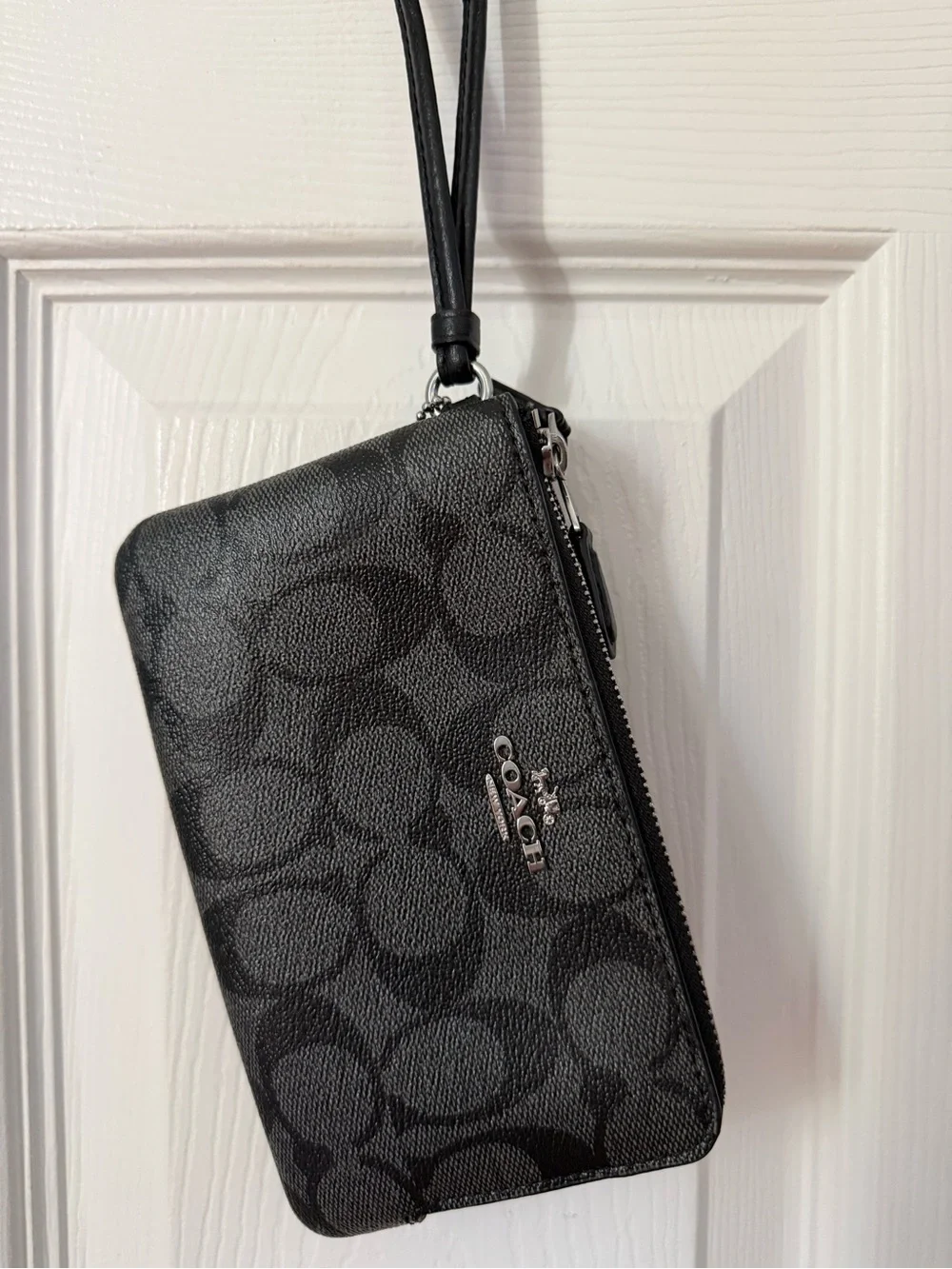 Coach Wristlet Wallet Double Zip Black /Smoke Brand New with Tags NWT